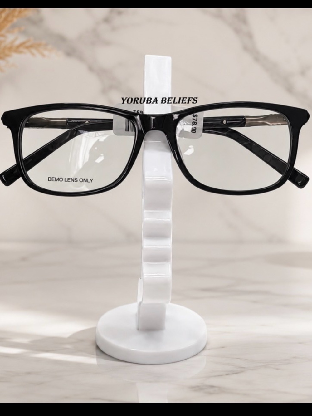 Yoruba Beliefs Black Rectangular Eyeglasses Frame